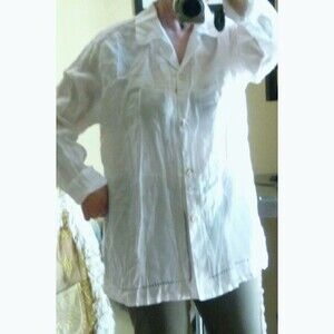 Vintage David Dart Gauzy Irish Linen Loose Cut Tunic Whitework Embroidery trim L